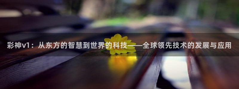 pa 尊龙凯时 - 人生就是搏!：彩神v1：从东方的智慧到世界的科技——全球领先技术的发展与应用